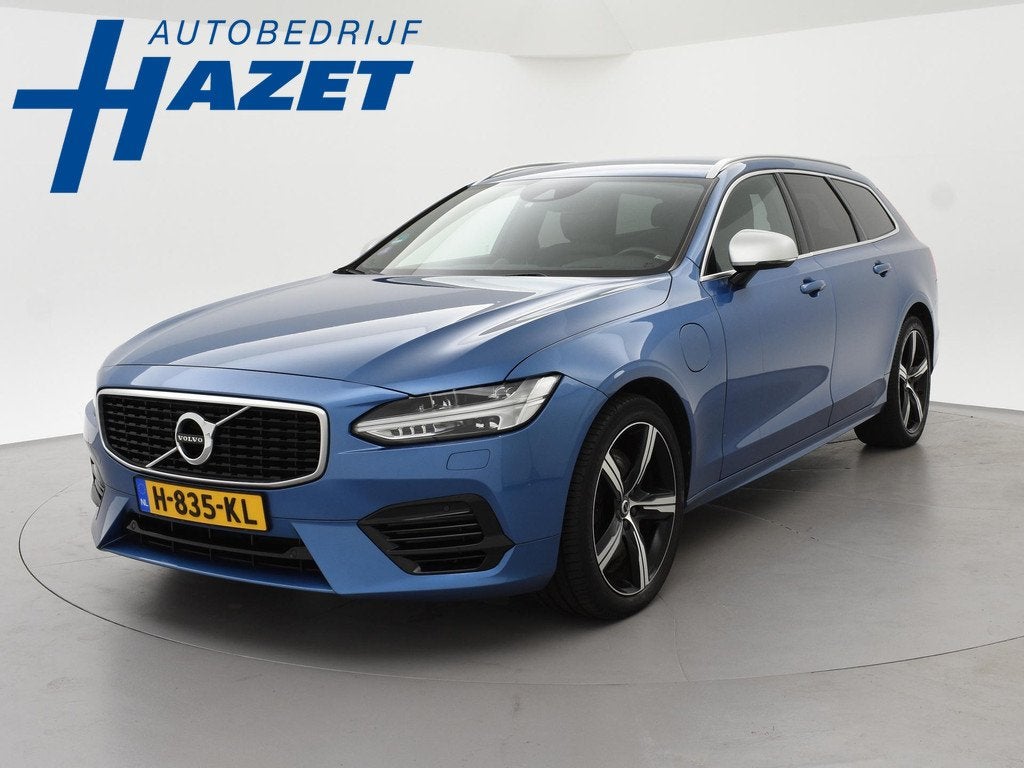 Volvo V90 2.0 T8 AWD 390 PK R-DESIGN + BOWERS & WILKINS | HE, Auto's, Volvo, Stof, Euro 6, 4 cilinders, Blauw