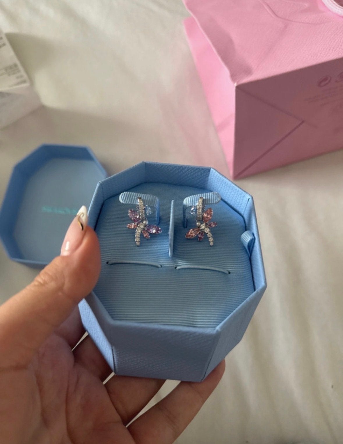 Swarovski Ariana Grande Oorbellen, Overige materialen, Hangers, Nieuw, Roze