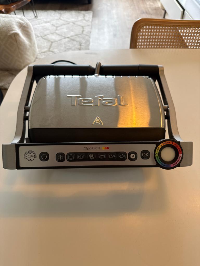 Tefal OptiGrill - Perfect gegrilde gerechten, Witgoed en Apparatuur, Contactgrills, Ophalen, Uitneembare platen, Zo goed als nieuw