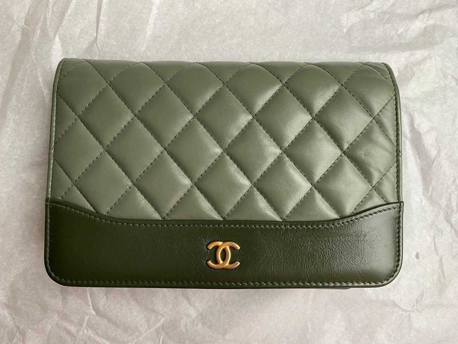 Chanel WOC, Ophalen of Verzenden, Zo goed als nieuw, Groen, Schoudertasje