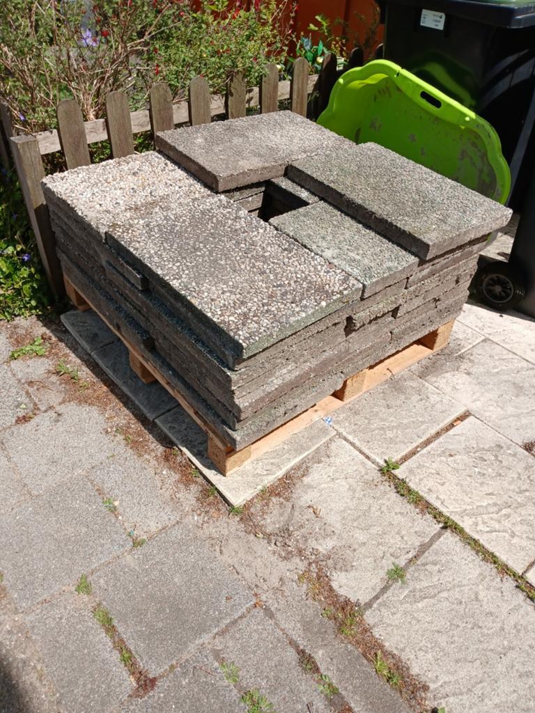 Tegels, Ophalen of Verzenden, Gebruikt, Beton, Terrastegels