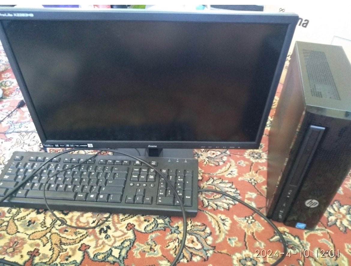HP Slimline 260-a180nd Desktop PC met Monitor en Toetsenbord, Computers en Software, Gebruikt, HDD, Minder dan 4 GB, Met monitor