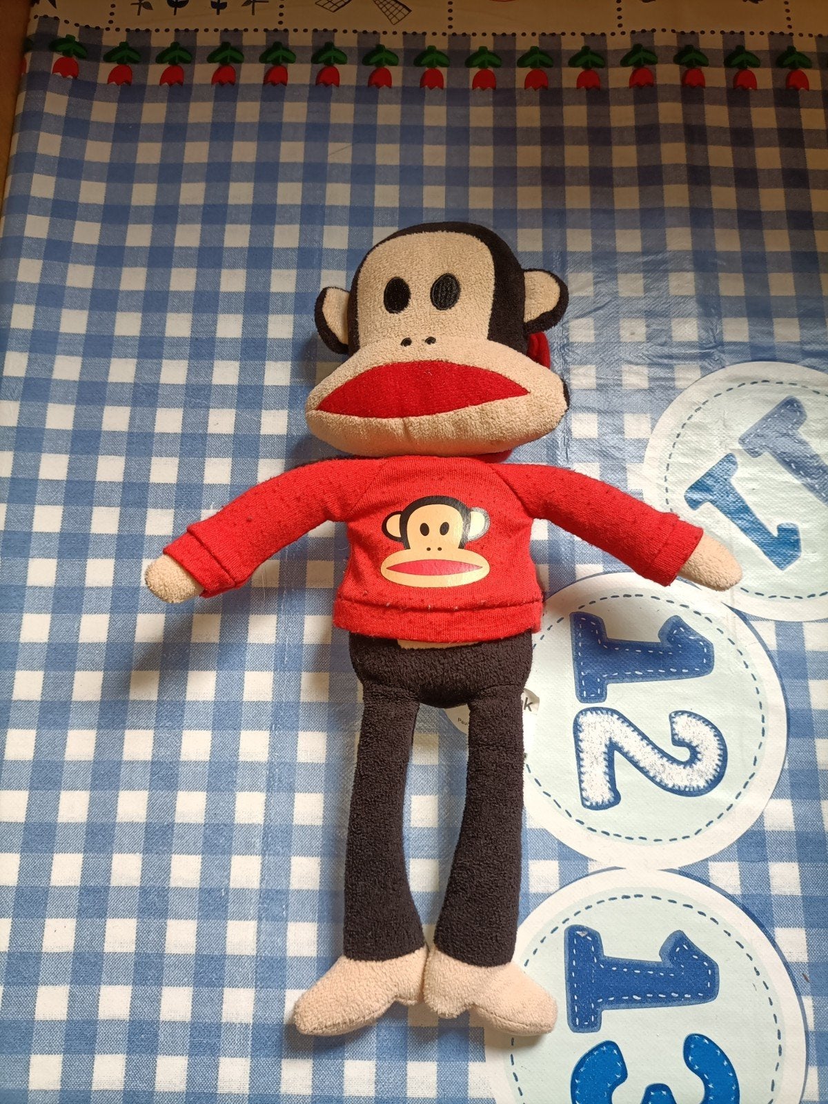 Paul Frank aap knuffel met rode hoodie 30 cm groot, Ophalen of Verzenden, Zo goed als nieuw