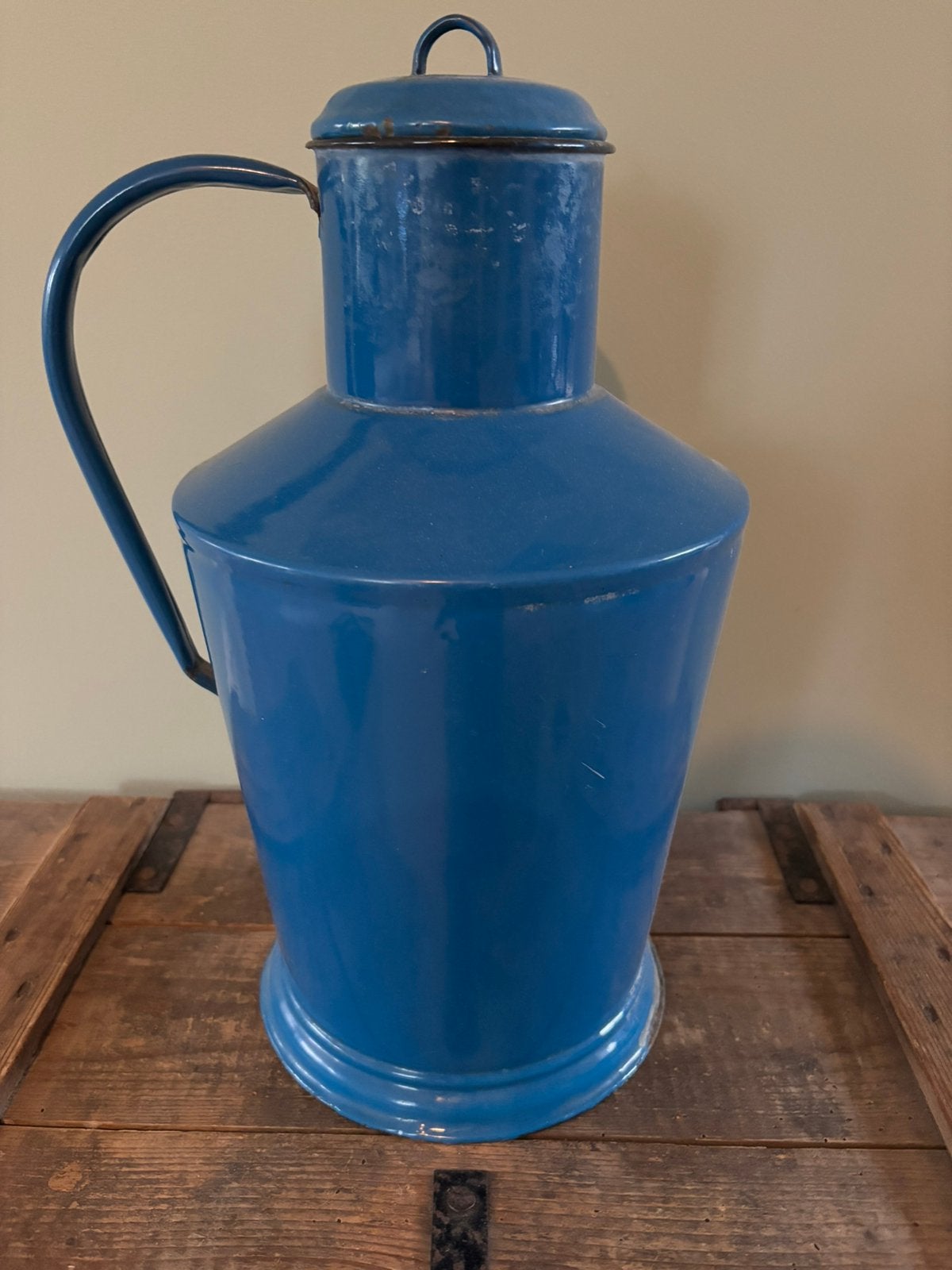 Melkkan met deksel blauw, Antiek en Kunst, Ophalen of Verzenden