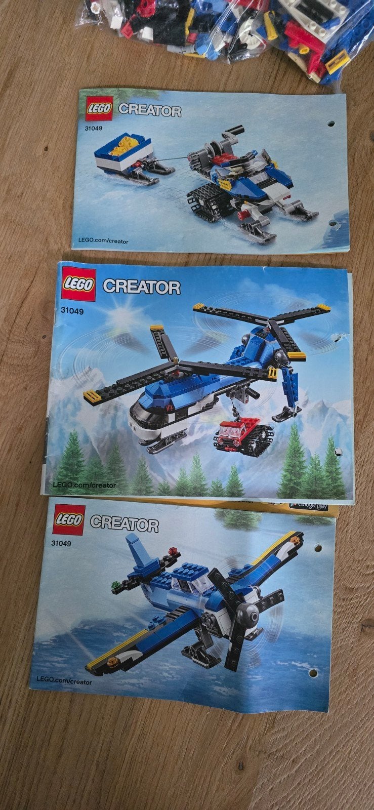 LEGO Creator 31049 Helikopter/Vliegtuig/Sneeuwscooter, Gebruikt, Lego, Inclusief instructies, Ophalen of Verzenden