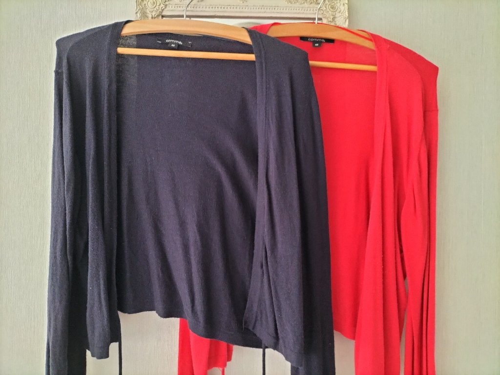 Combi-set: Marine blauwe en Rode Bolero van Comma, Maat 44, Maat 42/44 (L), Zo goed als nieuw, Rood, Comma