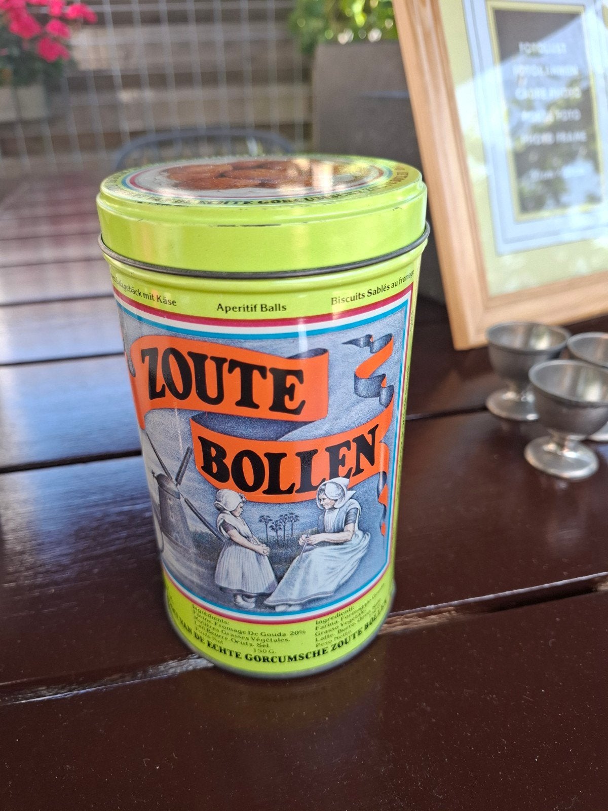 Vintage blik 'Zoute Bollen' De Gulde Capel Gorinchem, Verzamelen, Blikken, Ophalen of Verzenden, Gebruikt, Overige