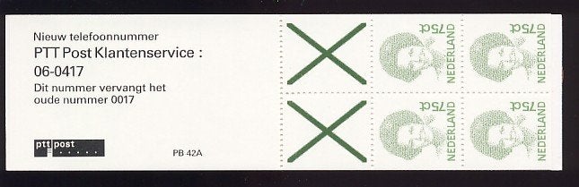 Nederland Postzegelboekje 42a postfris, Postzegels en Munten, Ophalen of Verzenden, Na 1940, Postfris