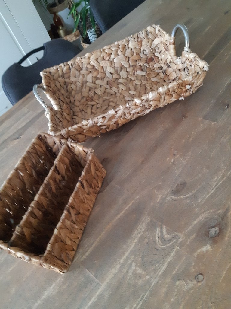 schitterende rietgras manden, Ophalen of Verzenden, Zo goed als nieuw, Rond, Riet