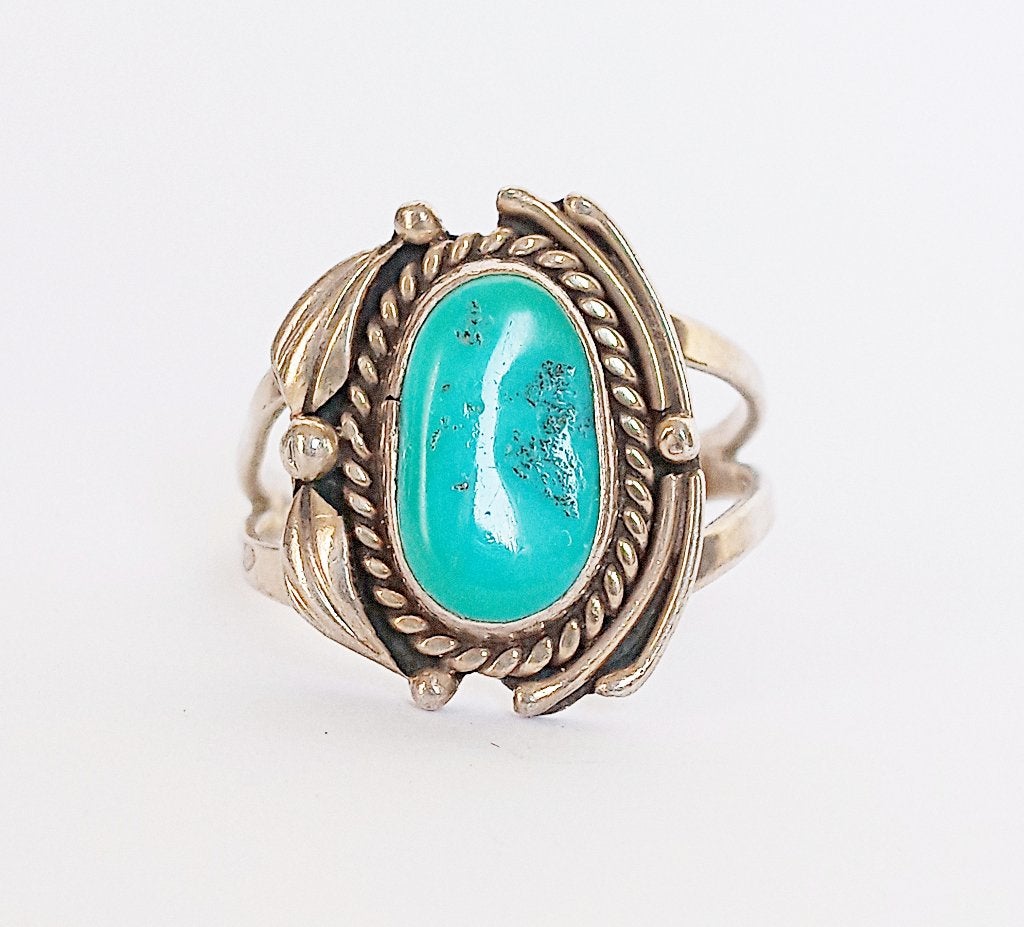 Navajo ring turkoois sterling zilver 925 mt17. Indiaans VS, Verzenden, Zo goed als nieuw, 17 tot 18, Dame of Heer
