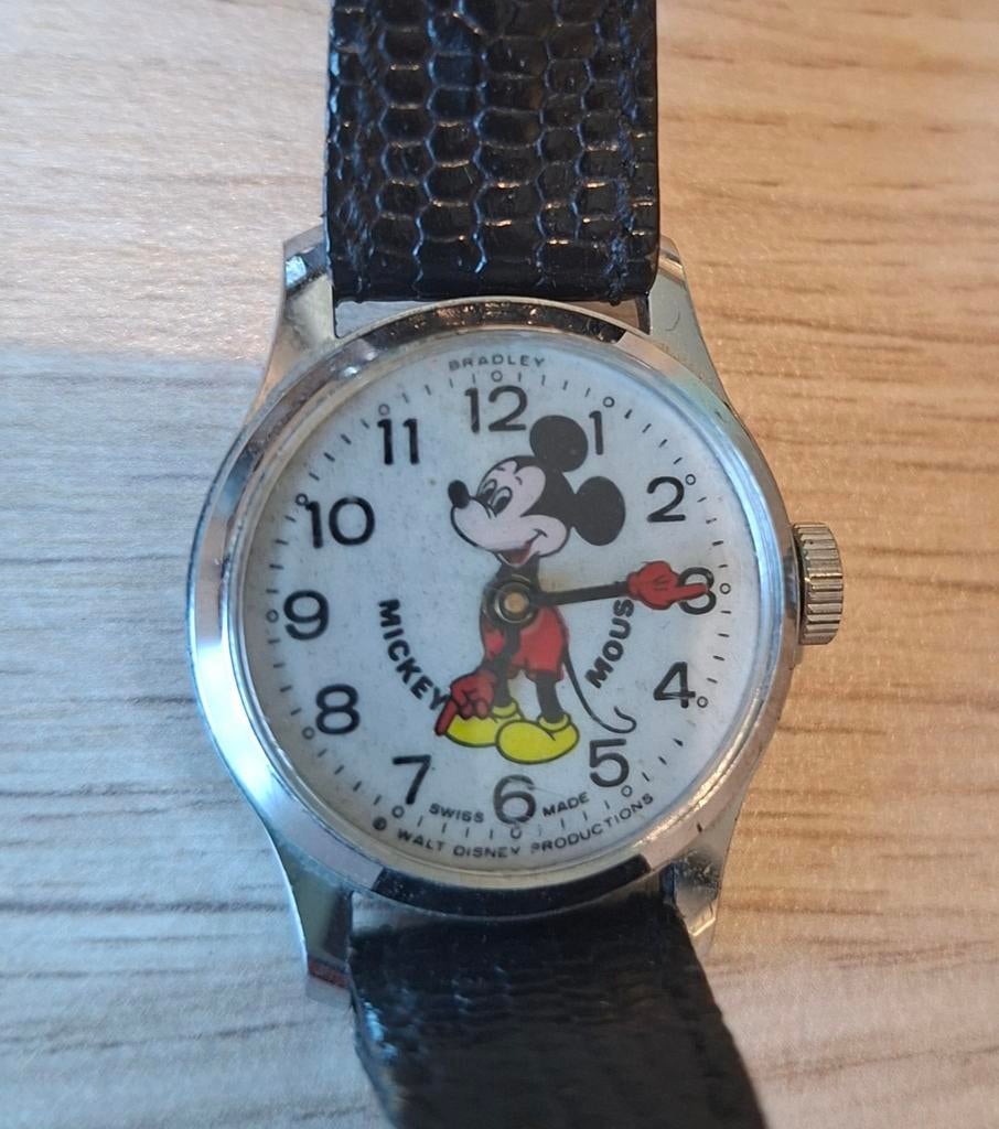 Horloge Mickey Mouse vintage  Swiss Walt Disney, Ophalen, Staal, Overige merken