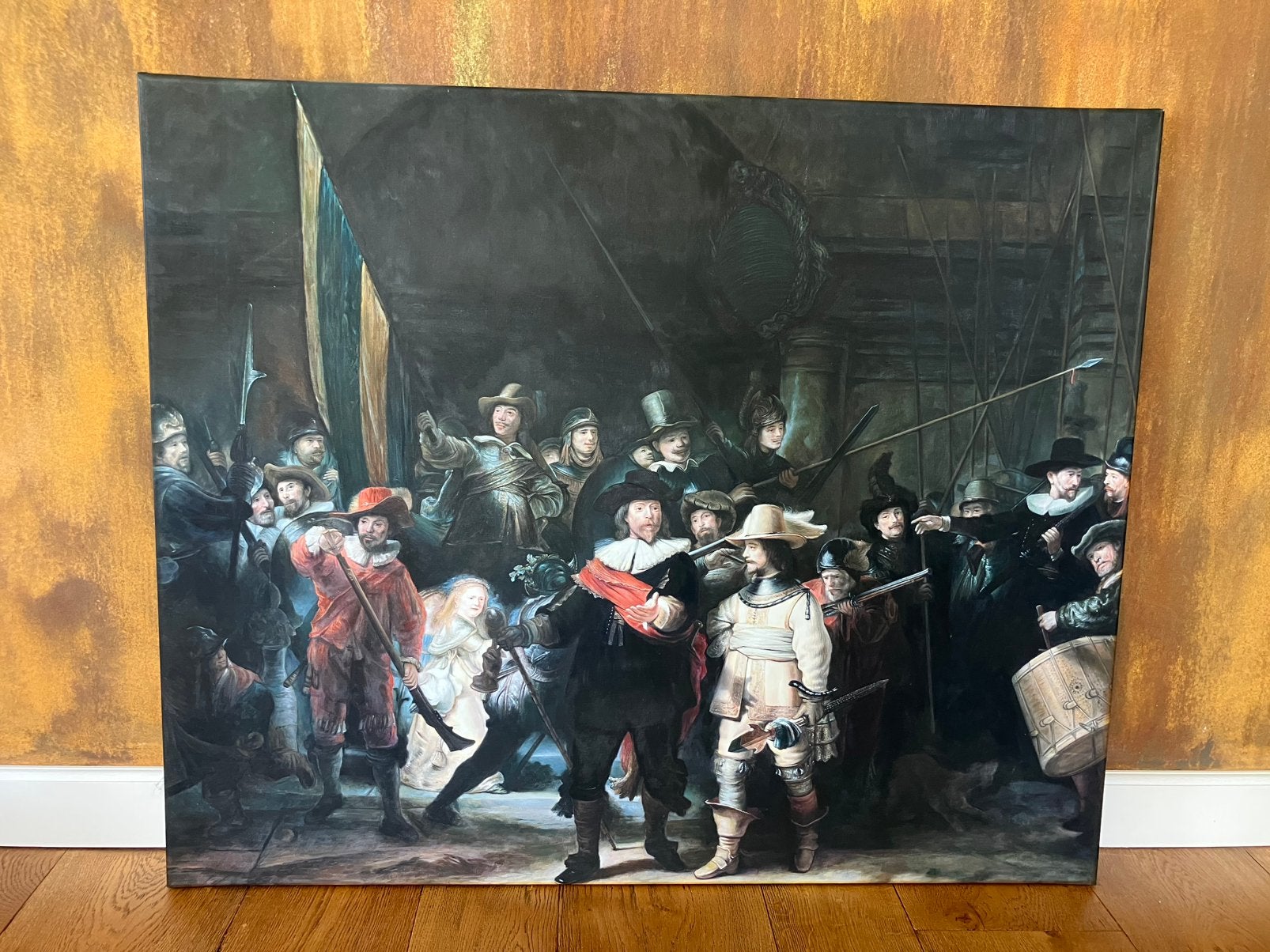 Handgeschilderde replica van De Nachtwacht van Rembrandt, Ophalen