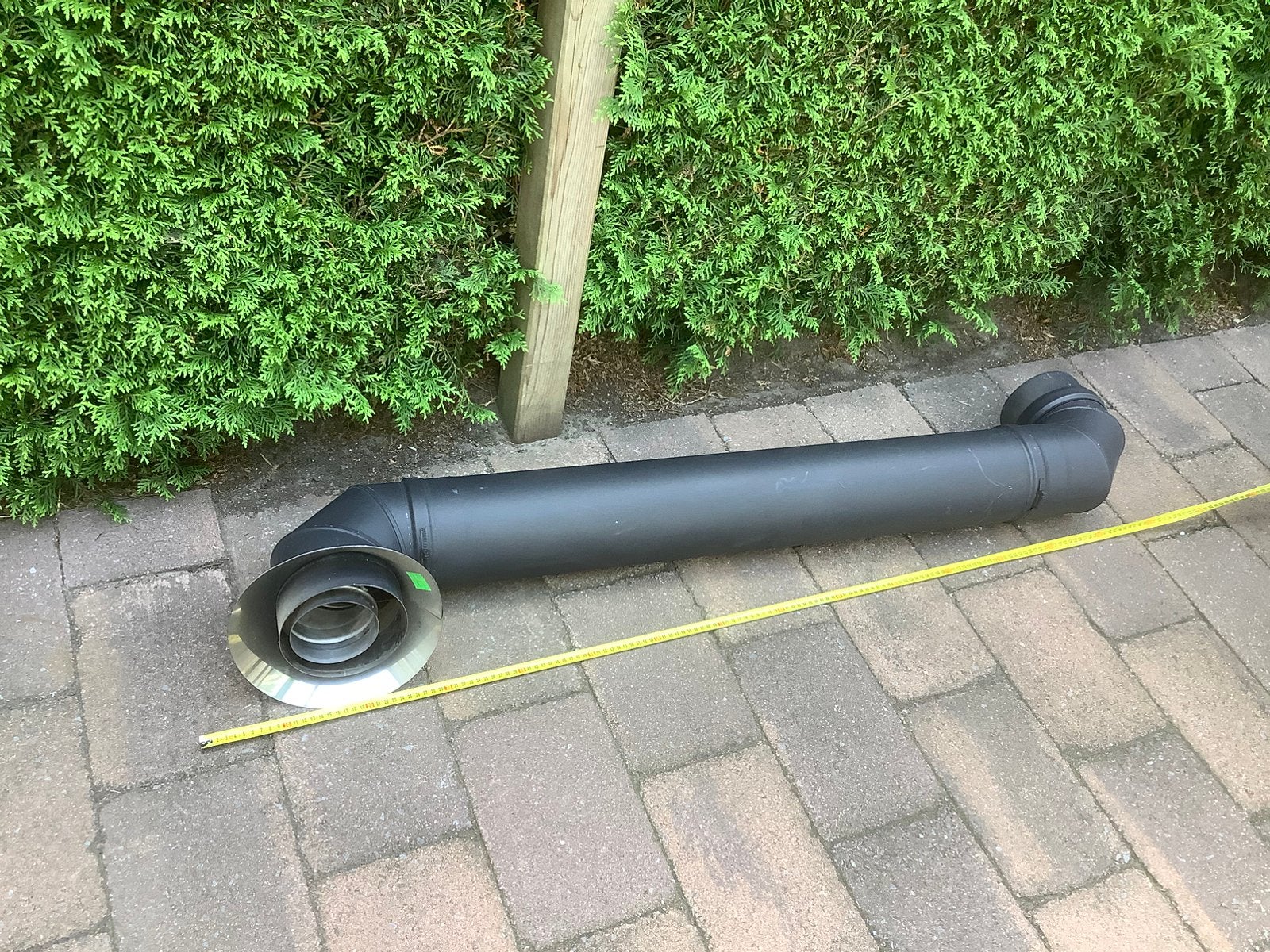 Kachel pijp, Ophalen, Zo goed als nieuw, Rvs, Minder dan 2 meter