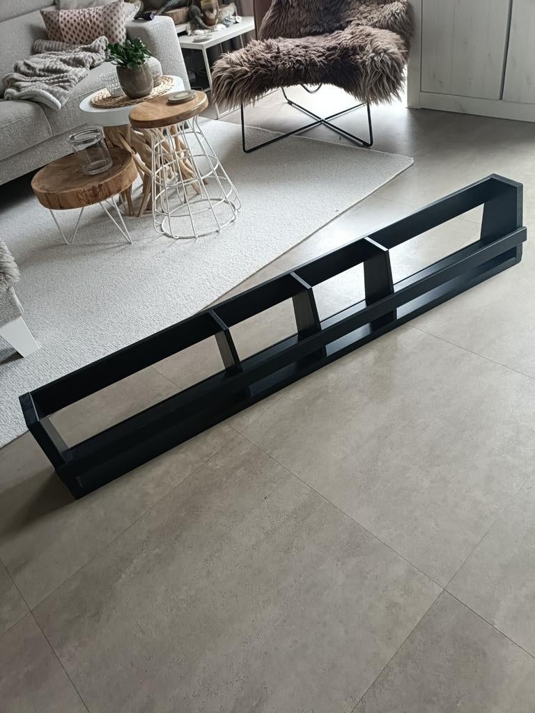 Zwart wandrek/boekenplank /keukenplank, Huis en Inrichting, Kasten | Boekenkasten, Ophalen, Met plank(en), Gebruikt, 200 cm of meer