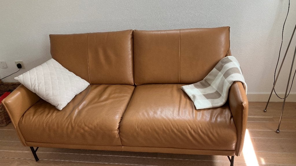 Bank 2,5 zits leder, Ophalen, Gebruikt, Overige maten, 150 tot 200 cm