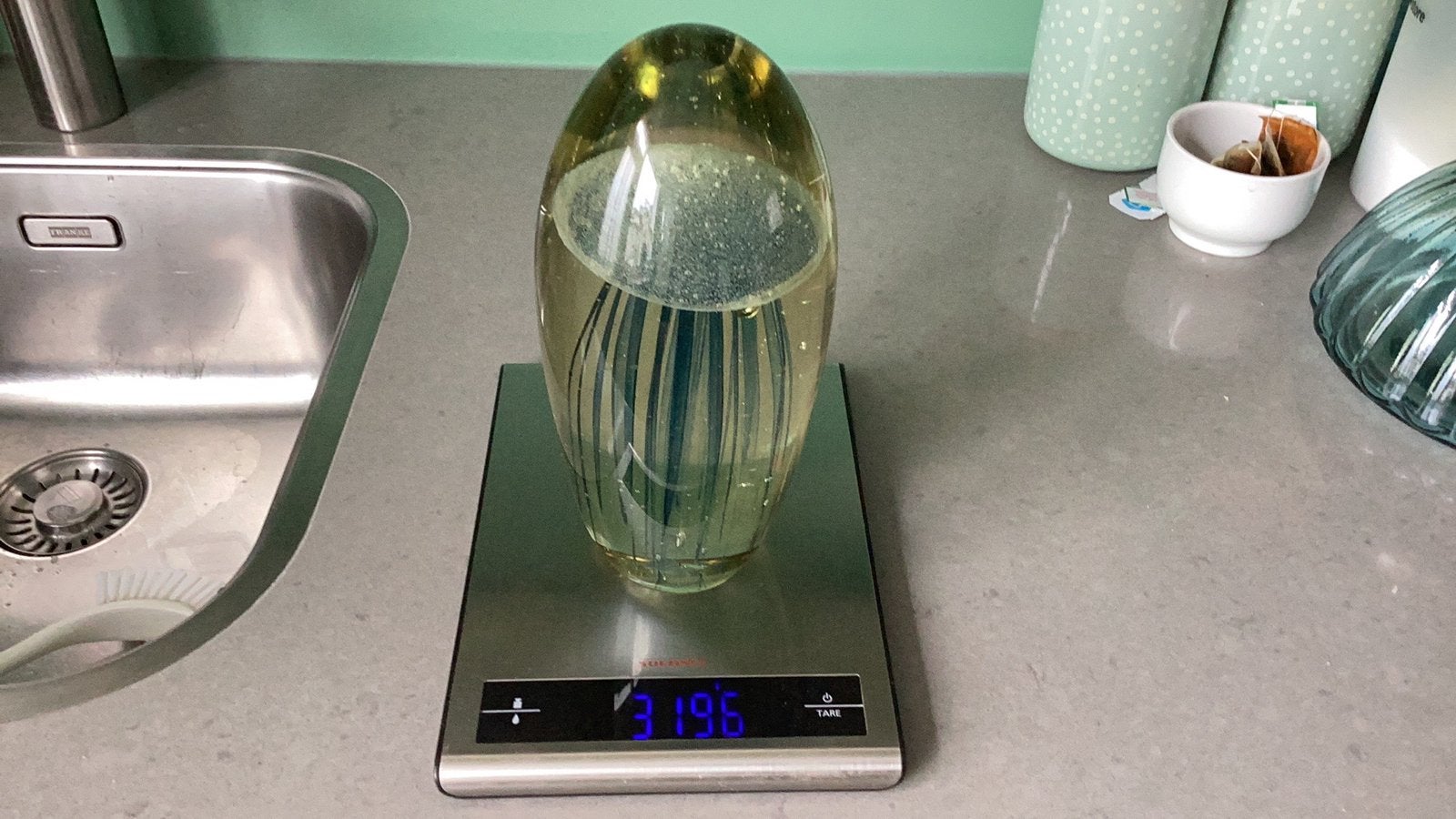 Zware kwal in glas 3,195, Huis en Inrichting, Ophalen, Zo goed als nieuw