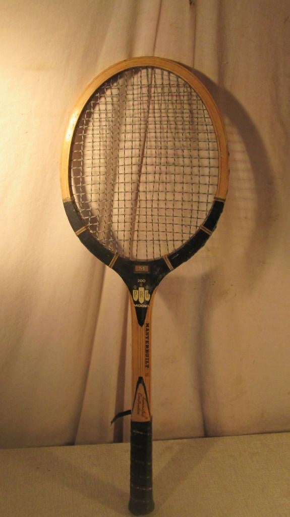 Mooi Oude Houten Tennis Racket - Masterbuilt, Sport en Fitness, Tennis, Ophalen of Verzenden, Zo goed als nieuw, Racket, Overige merken