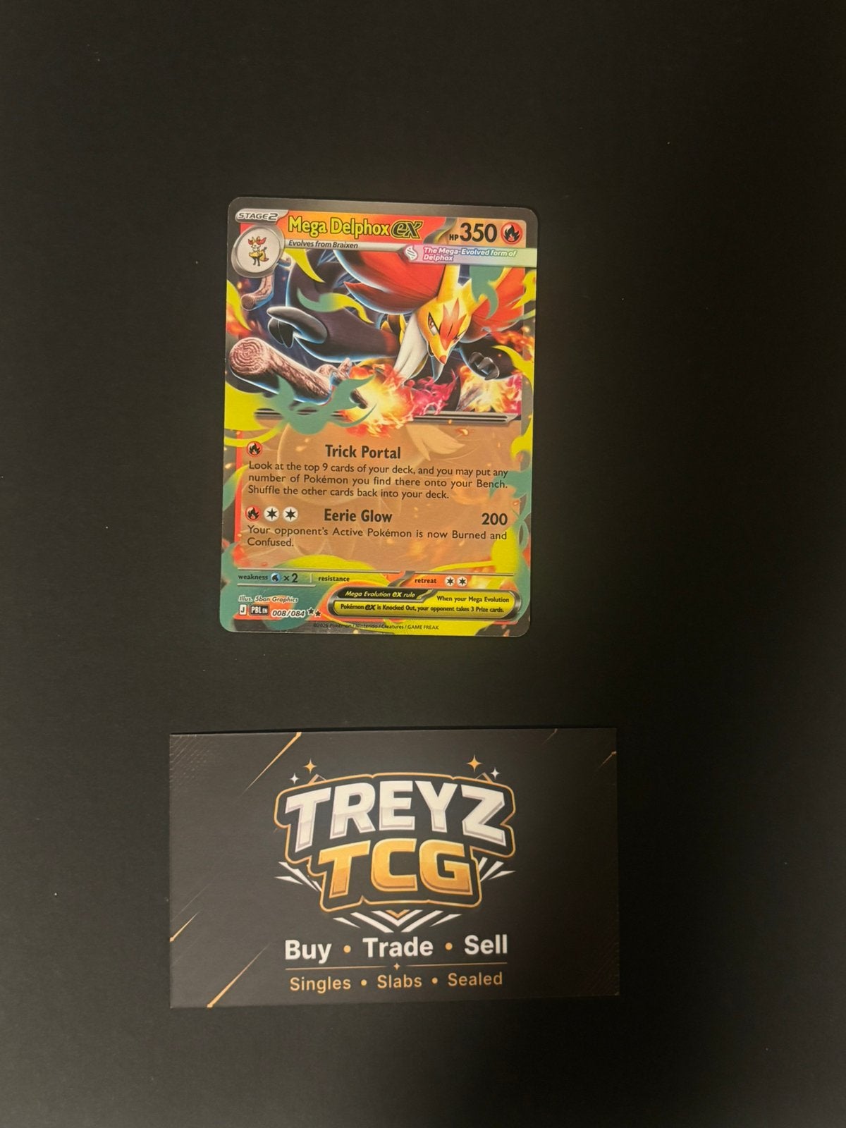 Mega Delphox ex 008/084 Pokemon Pitch Black Mega Evolution, Verzenden, Nieuw, Losse kaart
