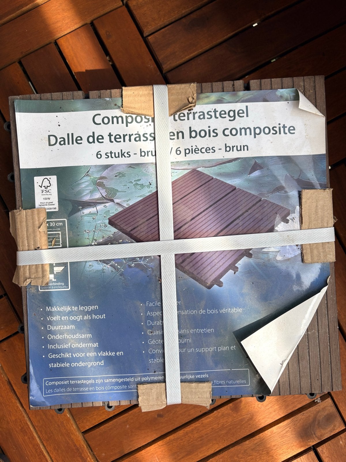 Composiet terrastegels - 6 stuks bruin, Tuin en Terras, Ophalen, Nieuw, Composiet