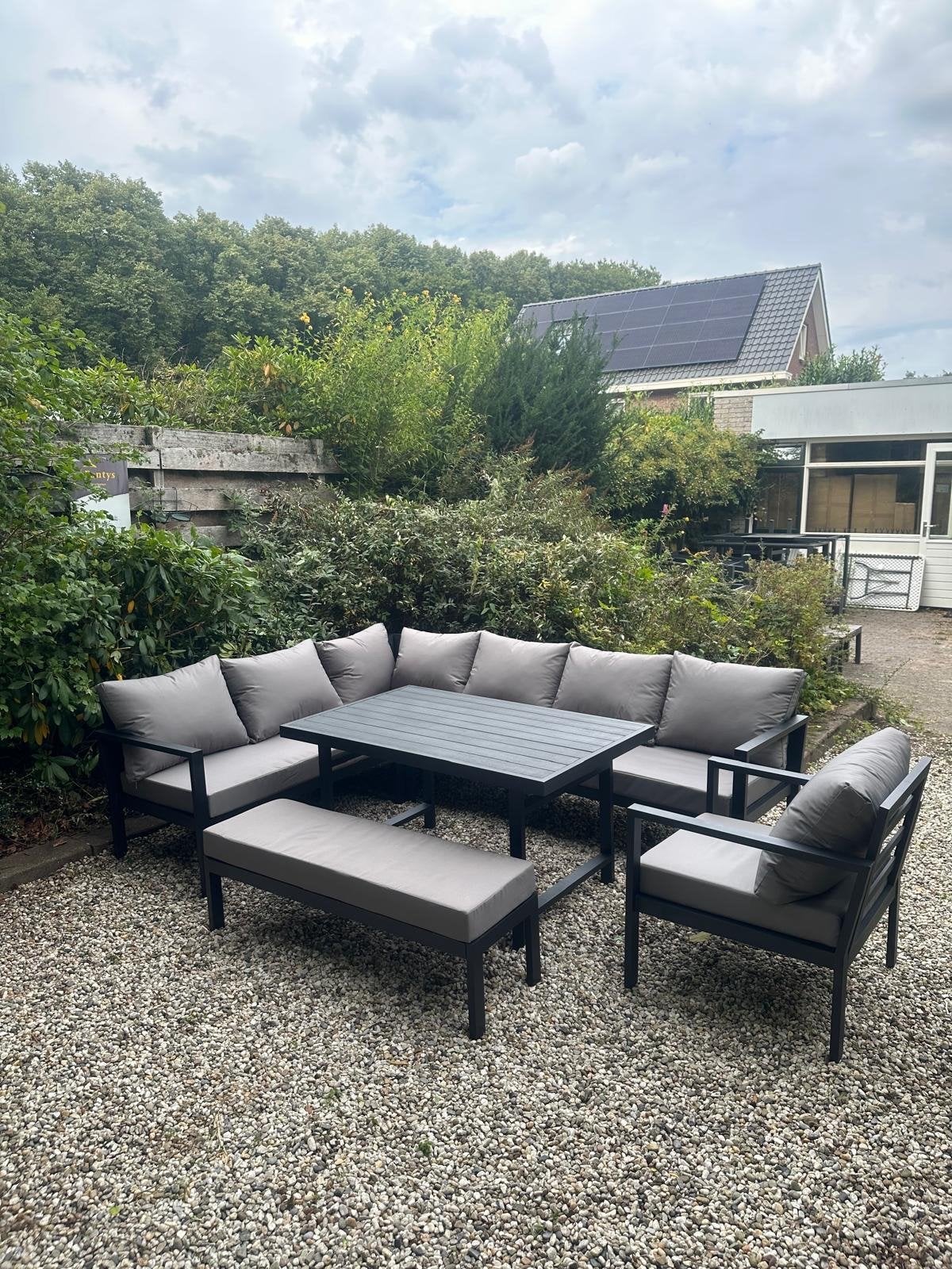 Prachtige aluminium loungeset voor 9 personen, Ophalen, Meer dan 8 zitplaatsen, Loungeset, Bank