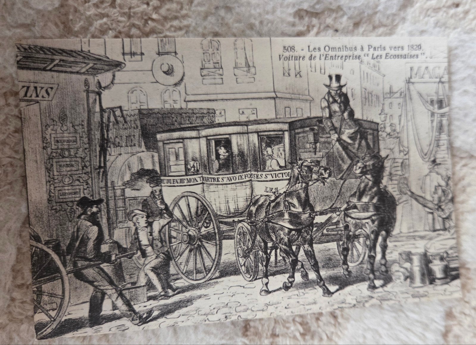 Oude ansichtkaart: Omnibus Parijs ca. 1920, Verzamelen, Verzenden, 1920 tot 1940, Ongelopen, Voertuig