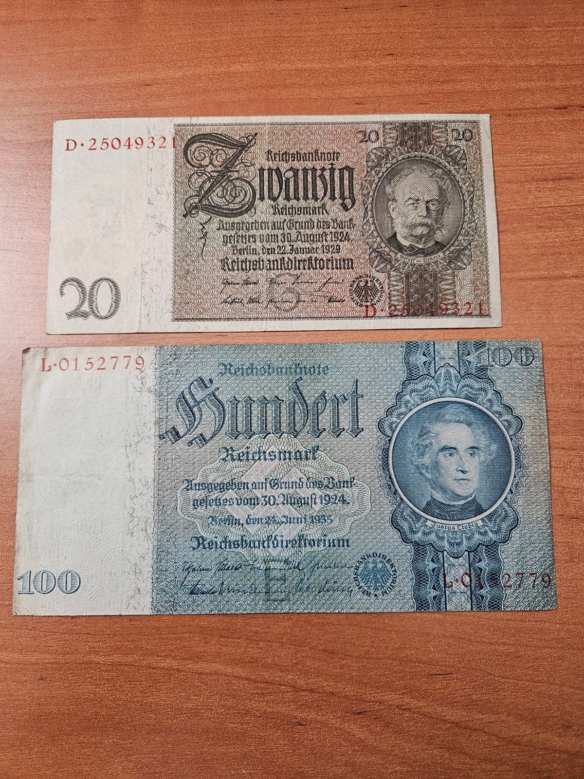 20 en 100 Reichsmark Duitsland set, Ophalen of Verzenden, Duitsland, Setje
