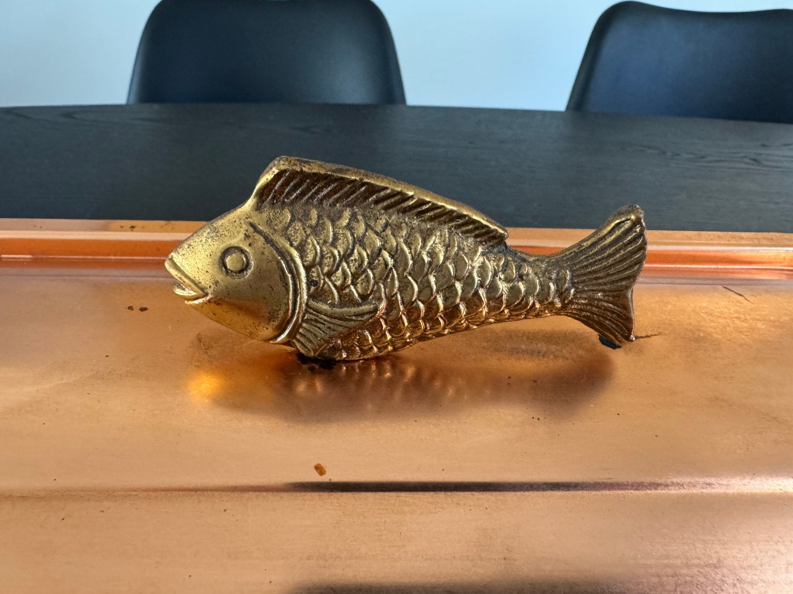 Vintage koperen vispan, Vis
