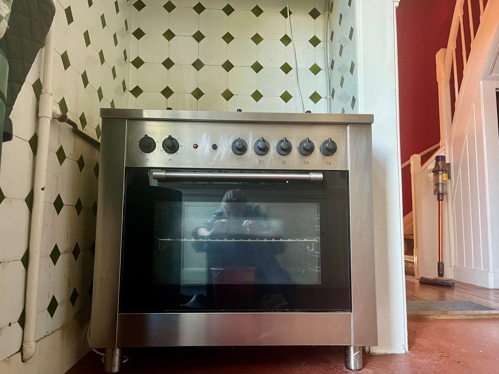 Solitaire RVS Gasfornuis met 5 Branders en Ruime Oven, Ophalen, Gebruikt, 60 cm of meer, Grill
