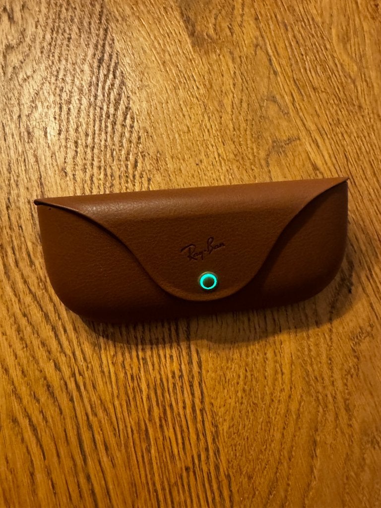 Ray ban meta charging case, Bruin, Ophalen of Verzenden, Zo goed als nieuw, Ray-Ban
