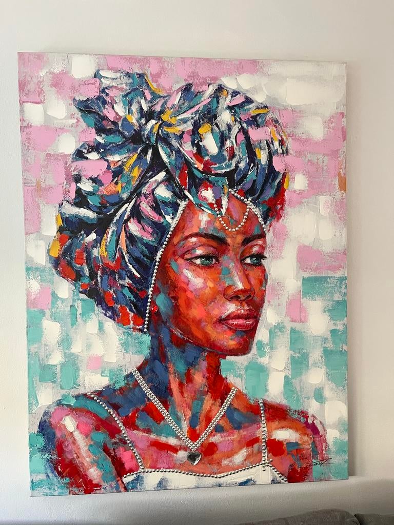 Schilderij Karem Monica Zamora - African Lady Pink, Ophalen