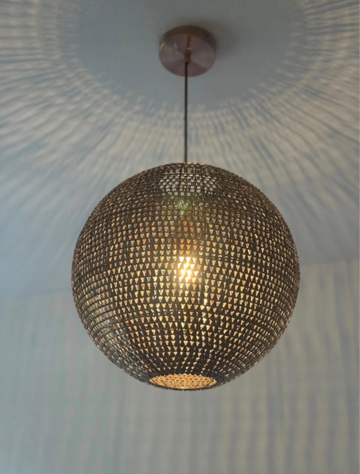 Dutchbone Cooper Hanglamp Koper Ø 30 cm, Ophalen of Verzenden, Zo goed als nieuw, Metaal, E27 (groot)