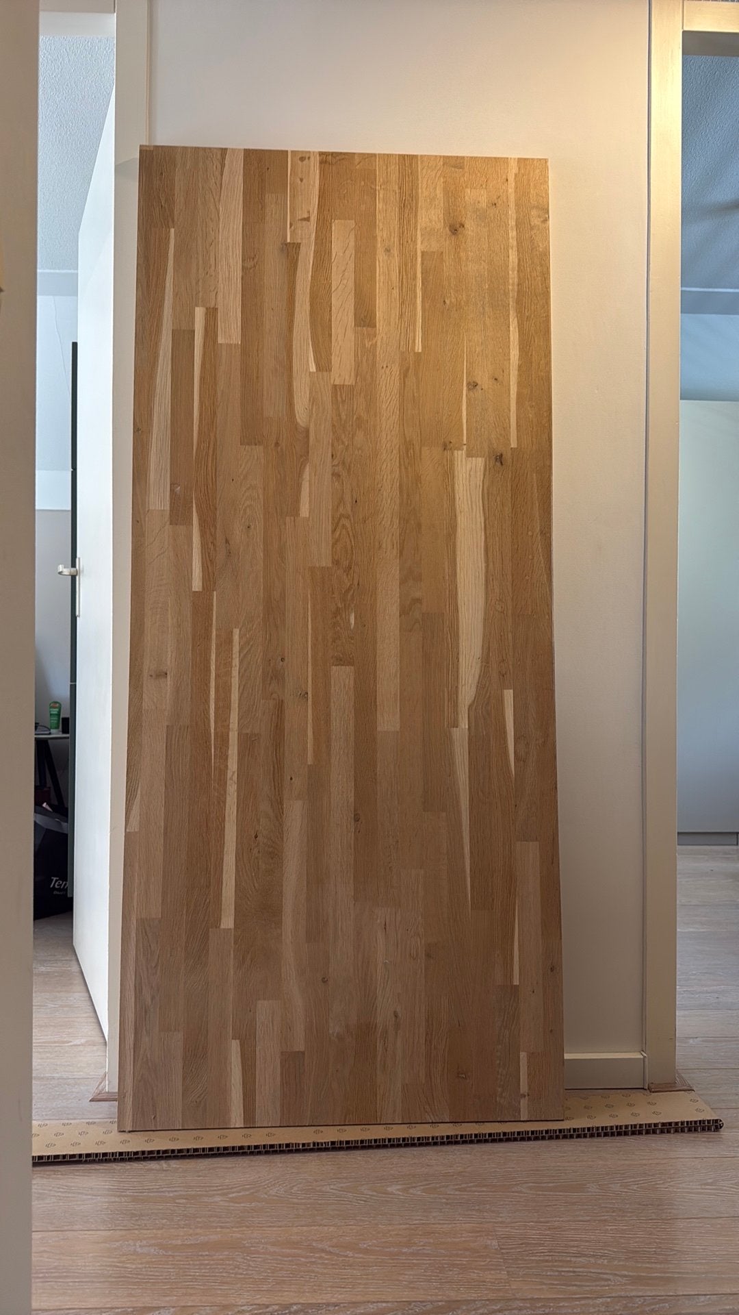 Massief eiken meubelpaneel 75x172cm, Ophalen, Gebruikt, Minder dan 25 mm, Eiken