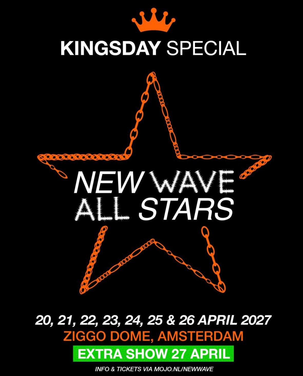 New wave all stars KINGSDAY Staanplaatsen!, Drie personen of meer