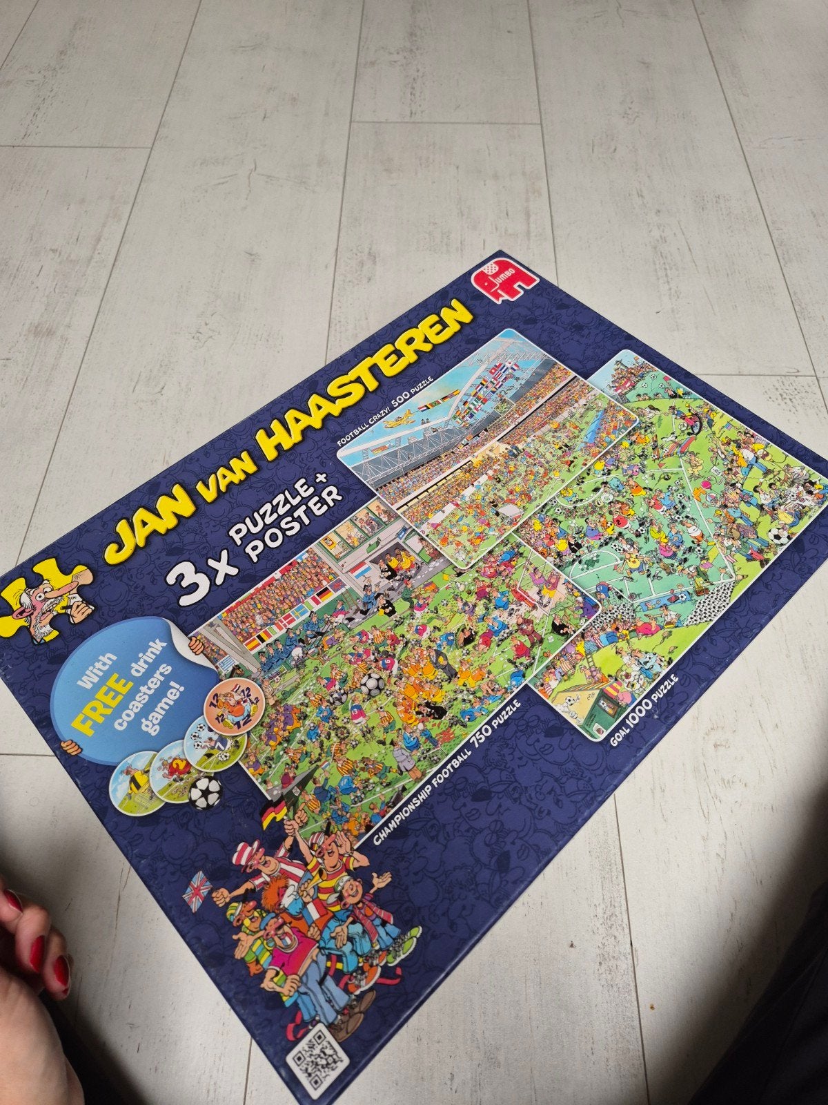 Jan van Haasteren Voetbal Puzzels 3x 500/750/1000 stukjes, Ophalen, 500 t/m 1500 stukjes, Zo goed als nieuw