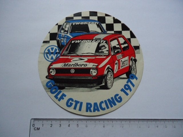 sticker 1979 VW Golf GTI Volkswagen racing autosport race, Verzenden, Zo goed als nieuw, Auto of Motor