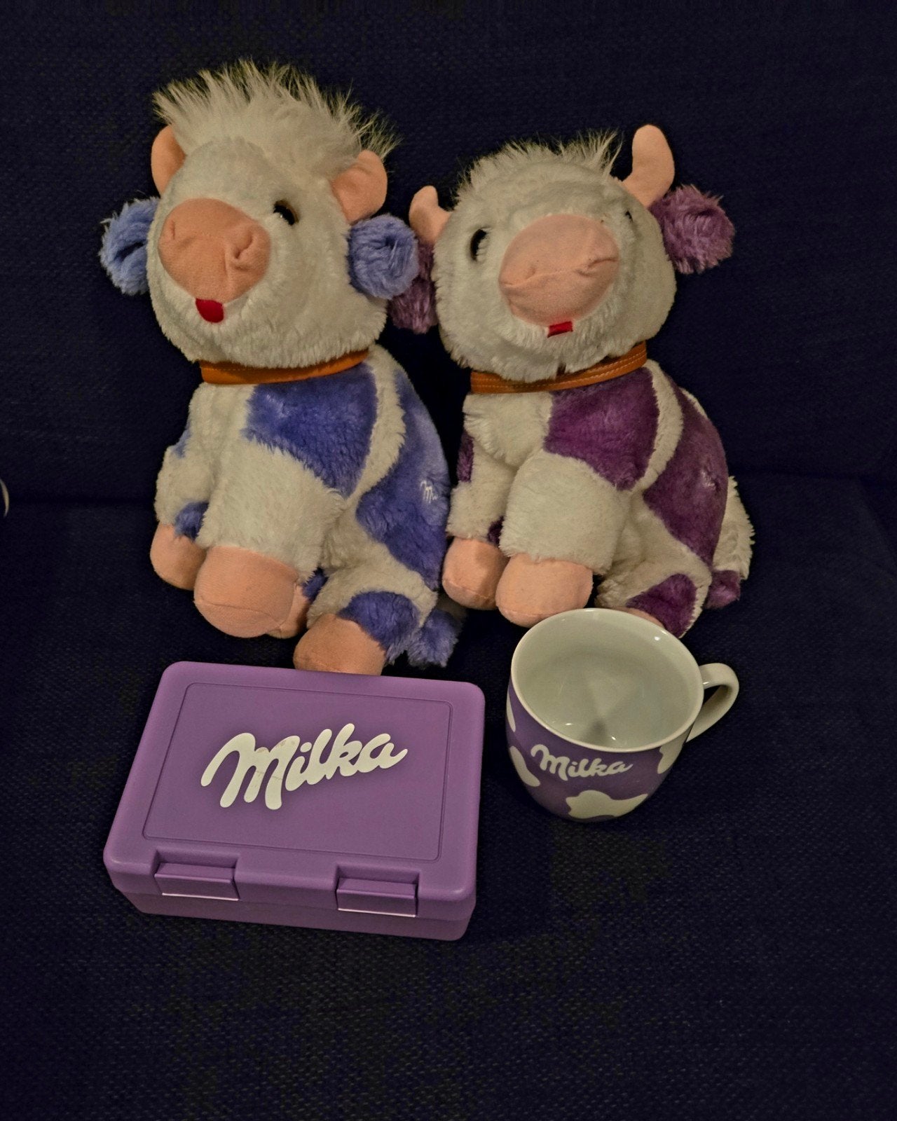 2 Milka Koe pluche knuffels, Milka, Ophalen of Verzenden, Zo goed als nieuw, Nvt