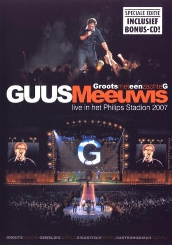 Guus Meeuwis - Groots Met Een Zachte G (+ bonus cd), Cd's en Dvd's, Dvd's | Muziek en Concerten, Zo goed als nieuw, Concert, Alle leeftijden