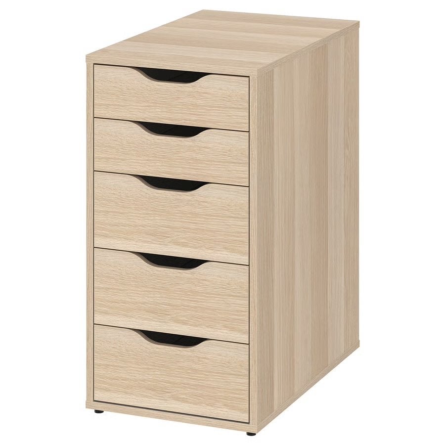 IKEA ALEX Drawer unit, white stained/oak effect, 36x70 cm, Huis en Inrichting, Minder dan 50 cm, 5 laden of meer, Eikenhout, Ophalen of Verzenden