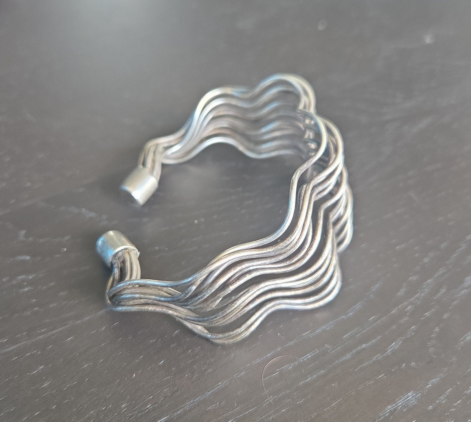 vintage sterling zilveren manchetarmband, Gebruikt, Ophalen of Verzenden, X, Zilver