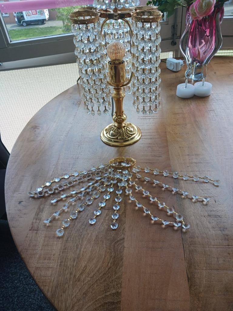 Elegante kristal tafellamp - Klassieke stijl, Huis en Inrichting, Lampen | Tafellampen, 50 tot 75 cm, Klassiek, Glamour, Ophalen of Verzenden