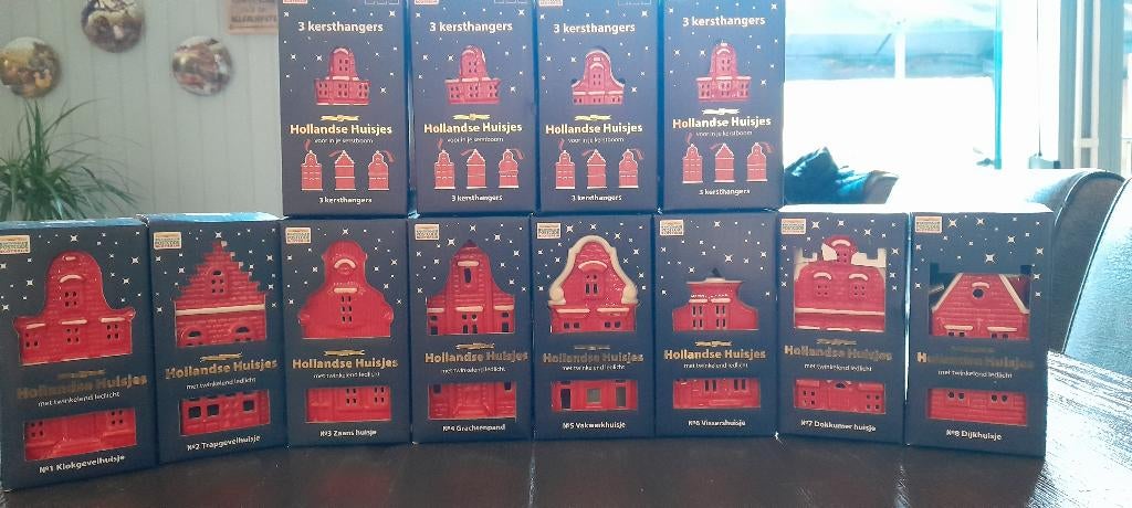 Huisjes ,postcodeloterij, en 4 kersthangers, Ophalen, Nieuw