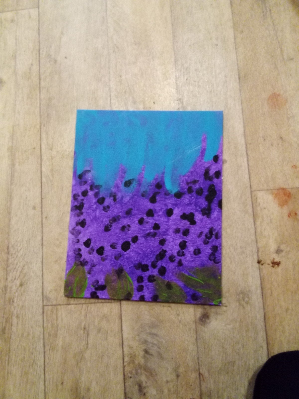 Zelfgemaakte schilderij 30 cm kleur paars blauw  €10, Ophalen
