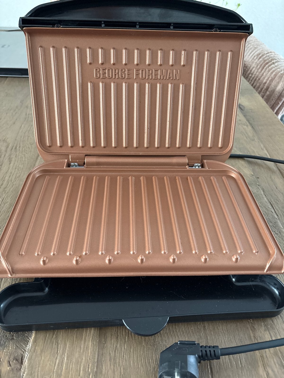 George Foreman Fit Grill Copper Contactgrill, Ophalen of Verzenden, Zo goed als nieuw, Tafelgrill