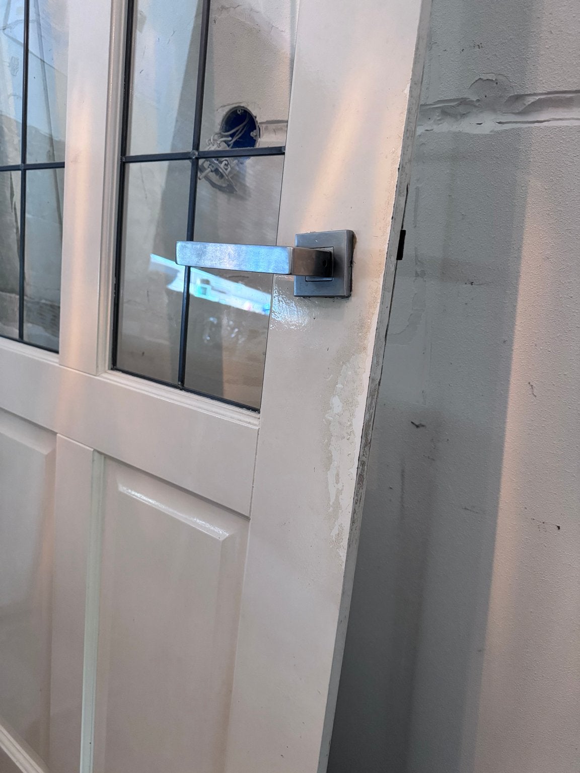 Binnendeur 83x201.5 cm met glas en paneel, Ophalen, Gebruikt, 80 tot 100 cm, Binnendeur