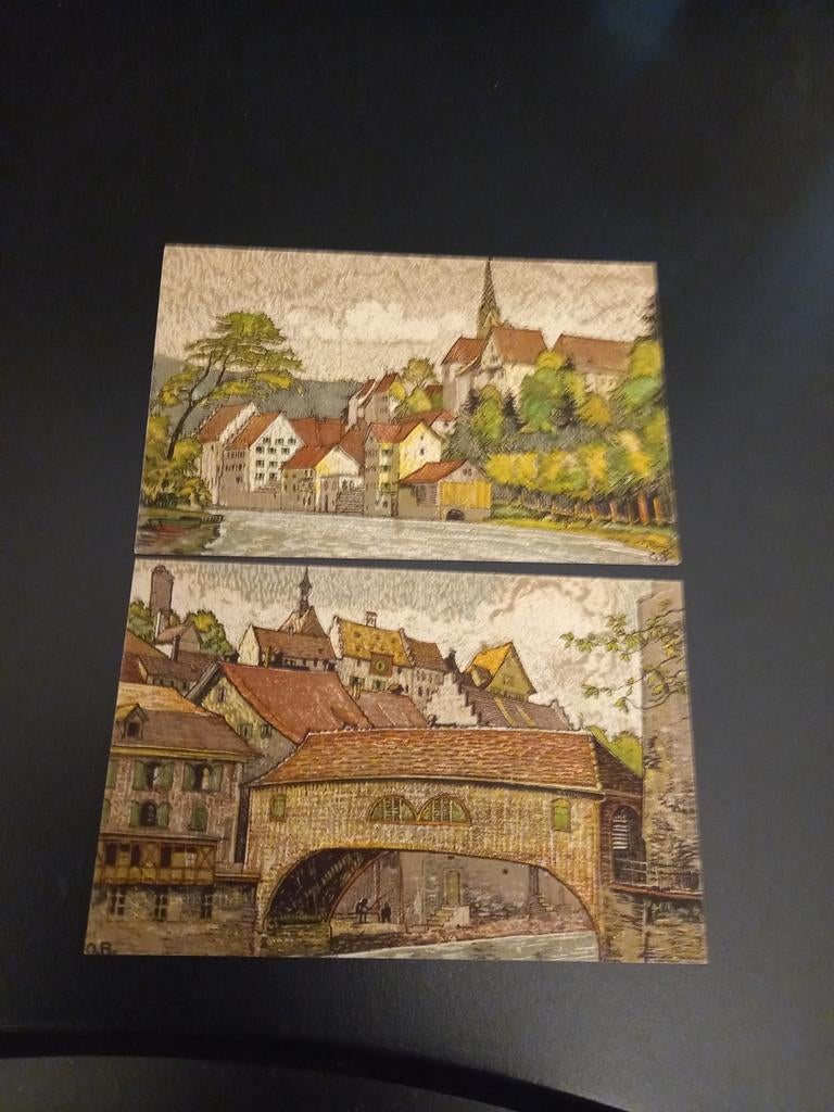 2 x kunstkaart  Baden. Ongelopen, Verzenden, 1940 tot 1960, Ongelopen, Sterren en Beroemdheden