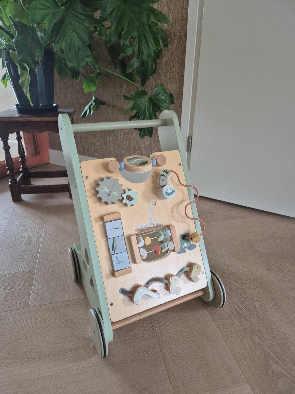 Loopwagen met activiteitenbord, Little Dutch Goose, Kinderen en Baby's, Speelgoed | Houten speelgoed, Ophalen, Gebruikt, Rij- of Hobbelspeelgoed