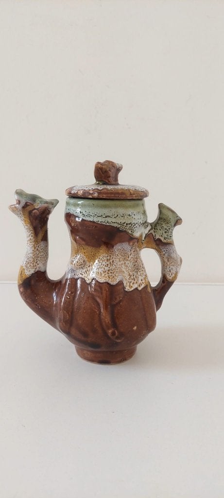 Vintage DDR Fat Lava Koffie Thee pot Jaren 70 Duits Keramiek, Ophalen of Verzenden