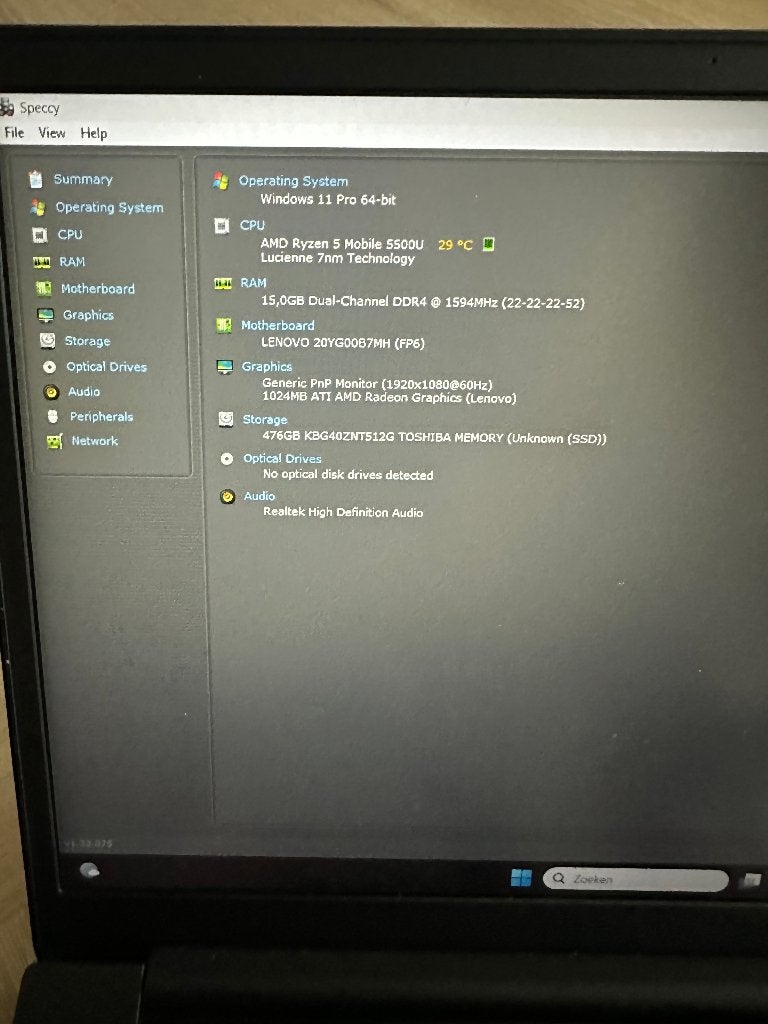 Lenovo E15 Amd ryzen 5 GEN3 16GB 512gb 15 inch Full HD Win11, Computers en Software, Windows Laptops, Lenovo, Gebruikt, AMD Ryzen 5 5500U