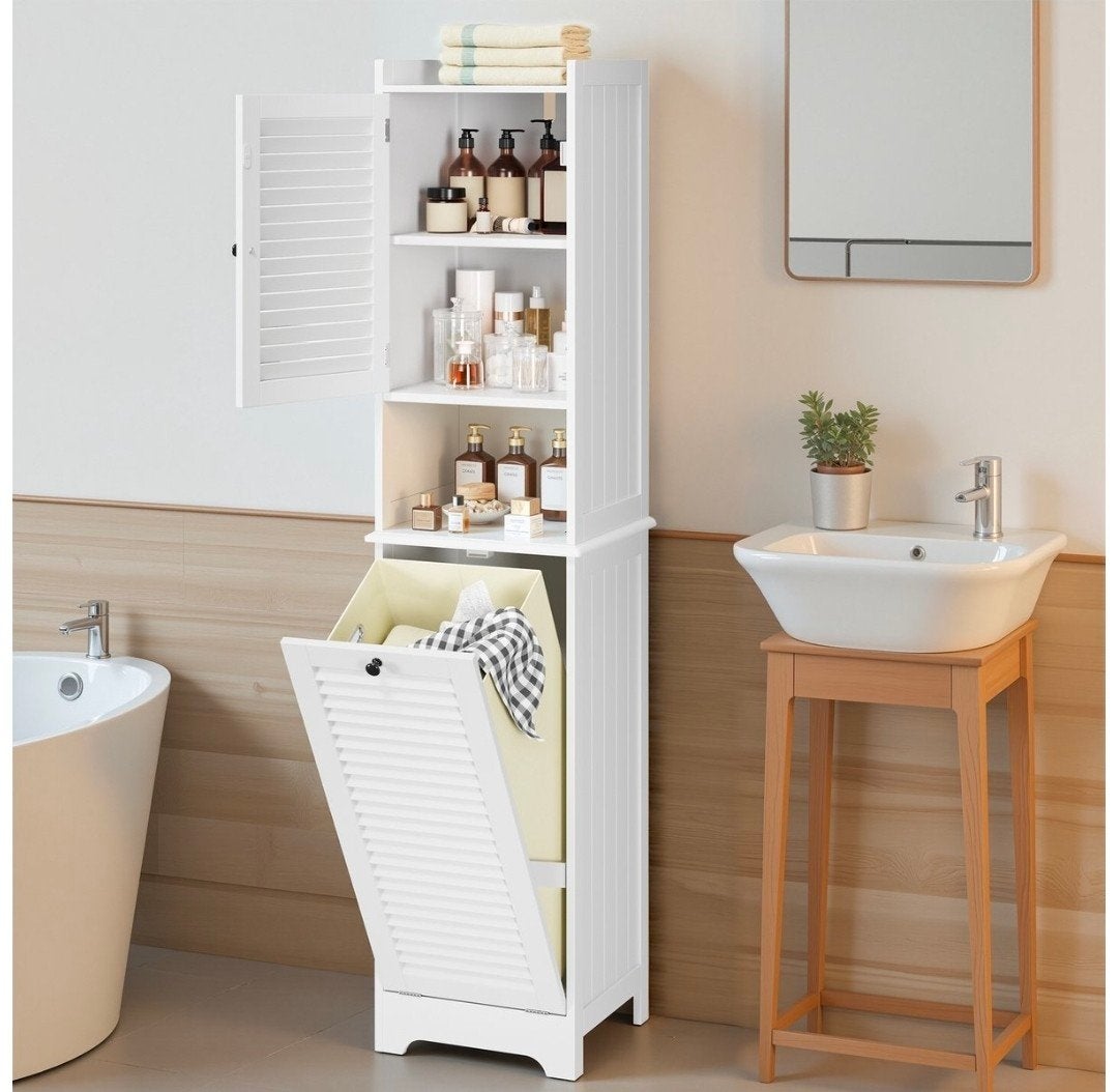 Nieuw/Badkamerkast met 1 Deuren en Wasmand 170 x 37 x 40 cm, Ophalen, Nieuw
