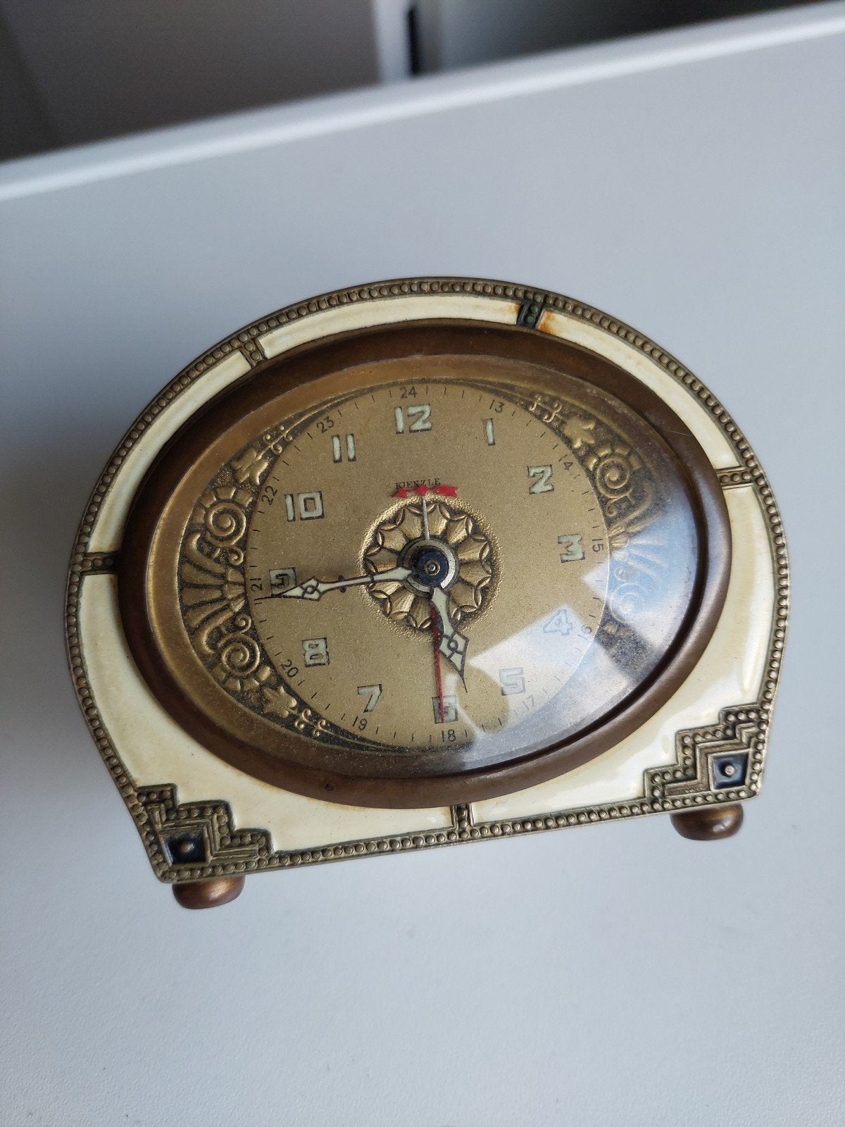 Kienzle reiswekker/bureauklok art deco, Antiek en Kunst, Antiek | Klokken, Ophalen of Verzenden
